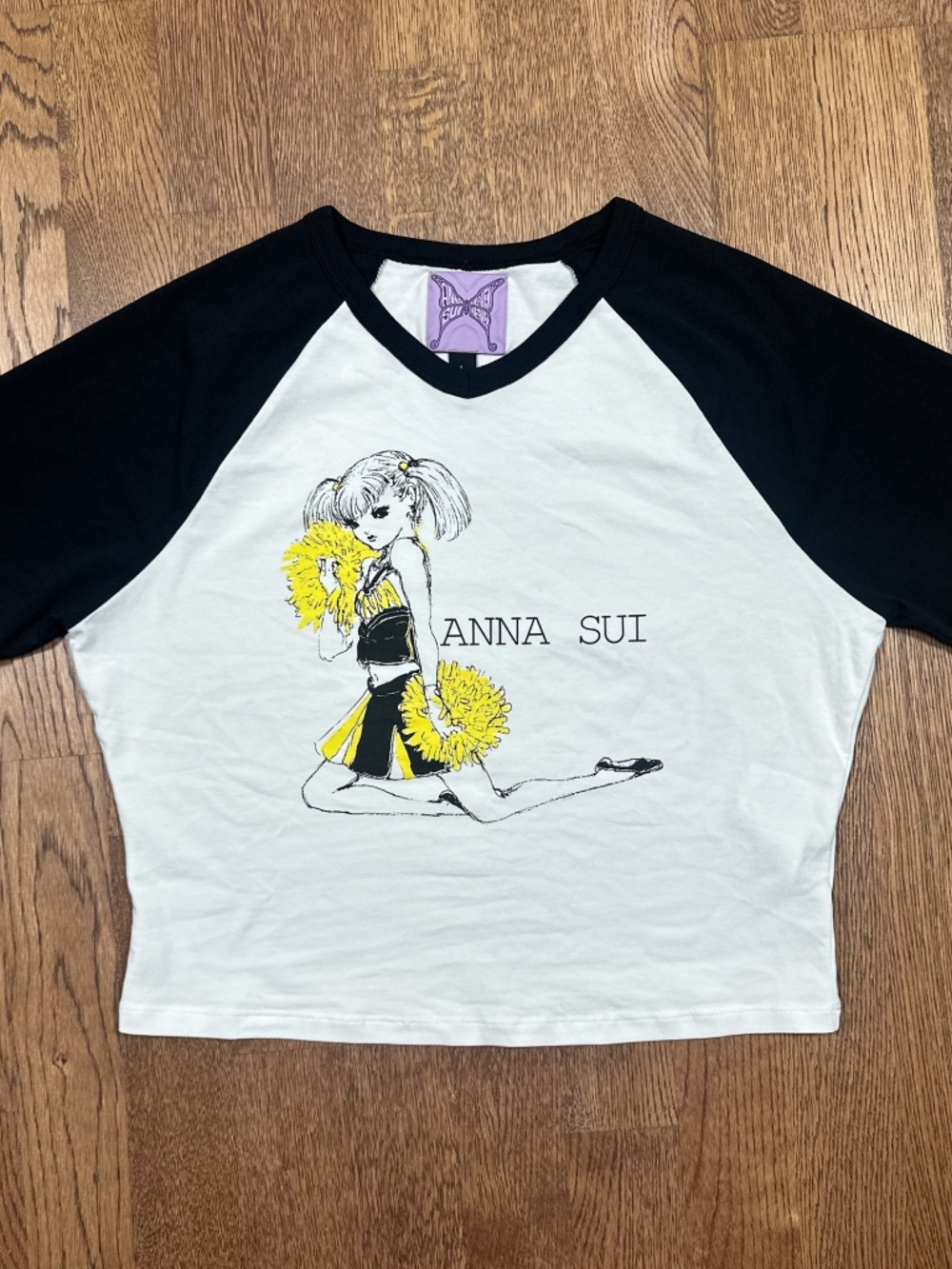 Anna Sui x Marc Jacobs Heaven Cheerleader Baby Crop Top T Shirt Womens Large